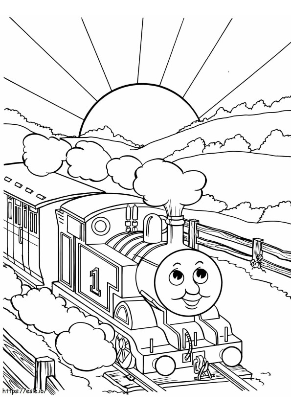 Thomas The Train And The Sun coloring page