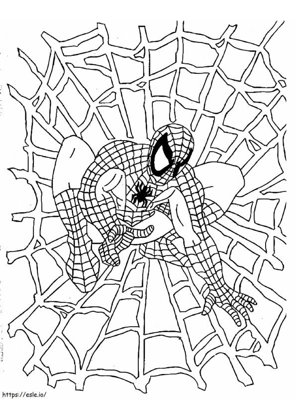 Spiderman And Web coloring page