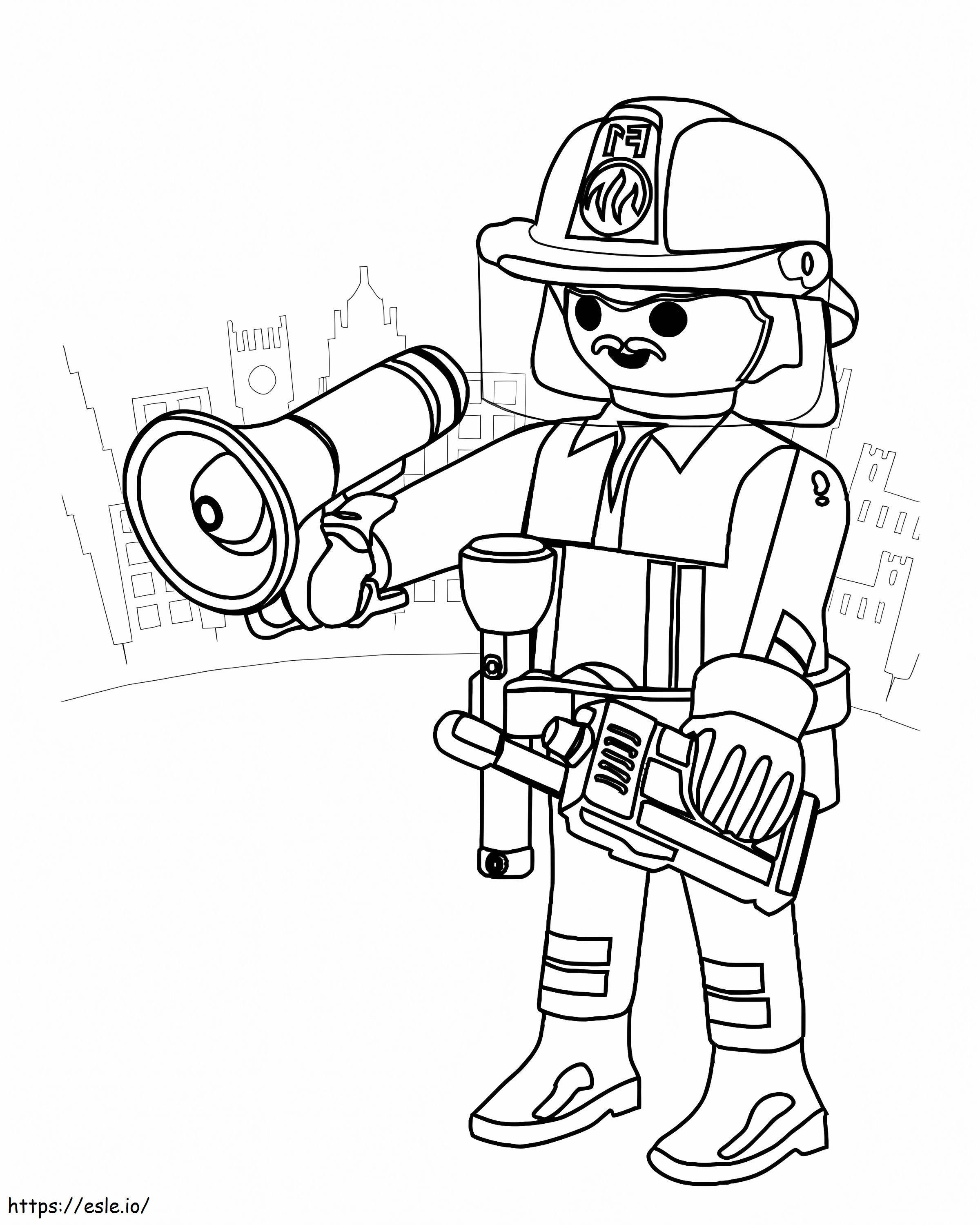 Firefighter Playmobil coloring page