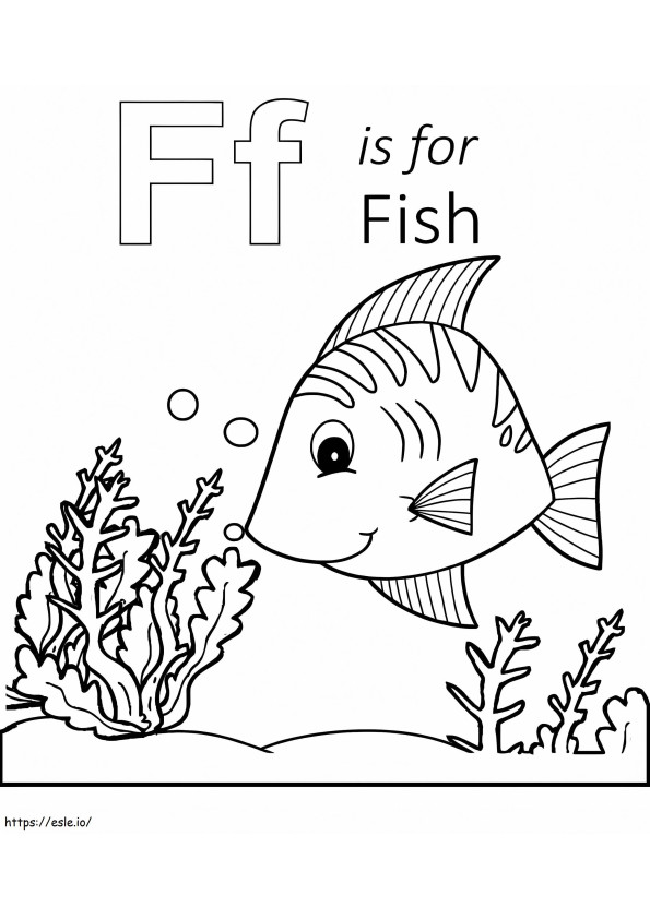 F es para pescado para colorear