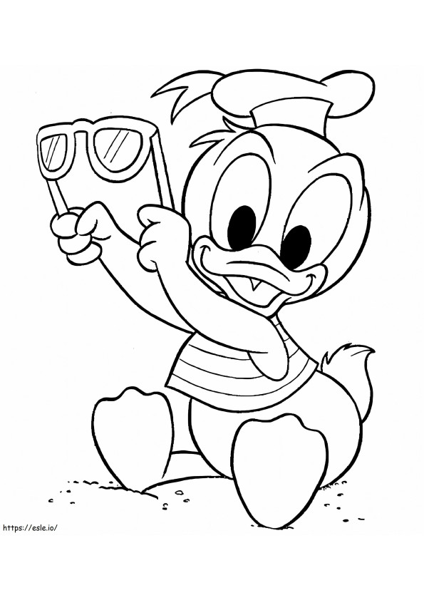 Coloriage Bébé Pato Donald à imprimer dessin