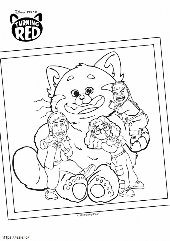 Characters From Turning Red coloring page