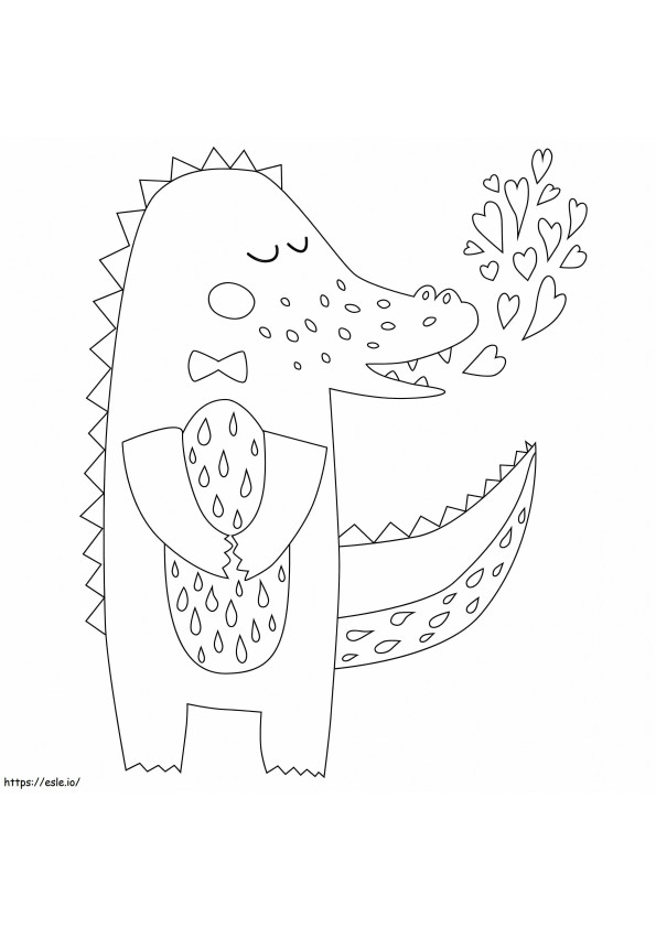 Coloriage Doux crocodile à imprimer dessin