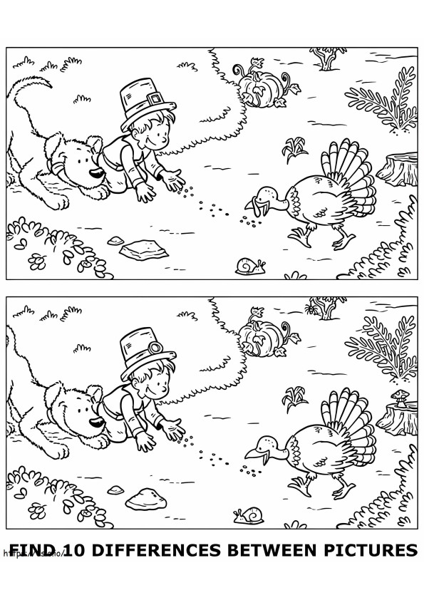 Easy To Find 10 Differences coloring page