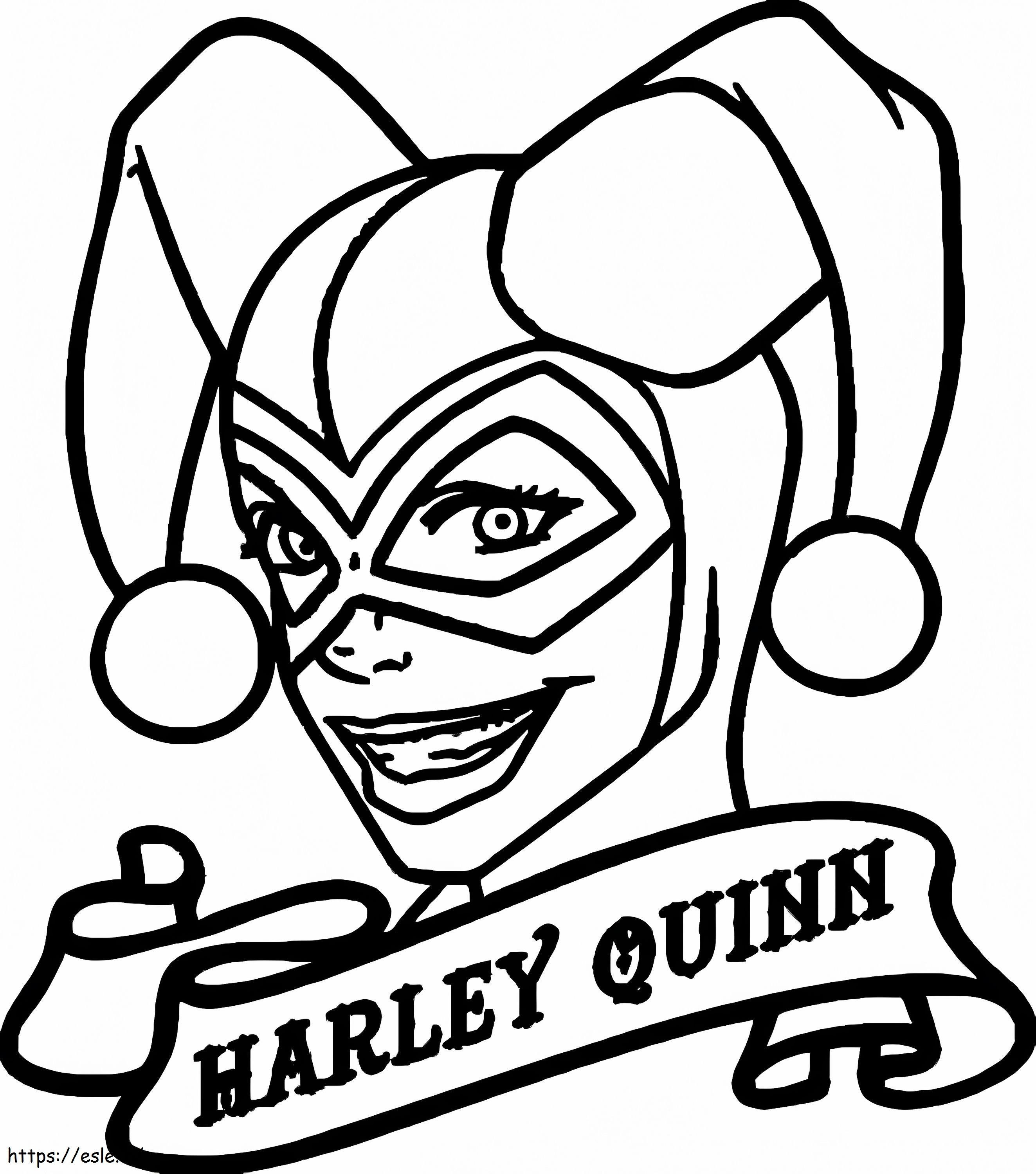 Teken het hoofd van Harley Quinn kleurplaat kleurplaat