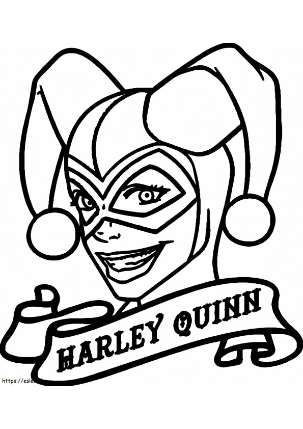Coloriage Dessine la tête de Harley Quinn à imprimer dessin