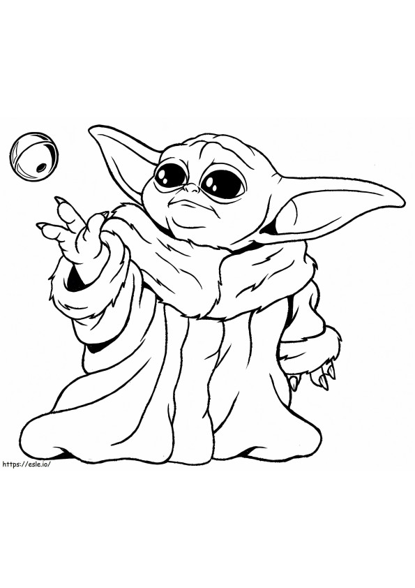 Coloriage Bébé Yoda 7 à imprimer dessin