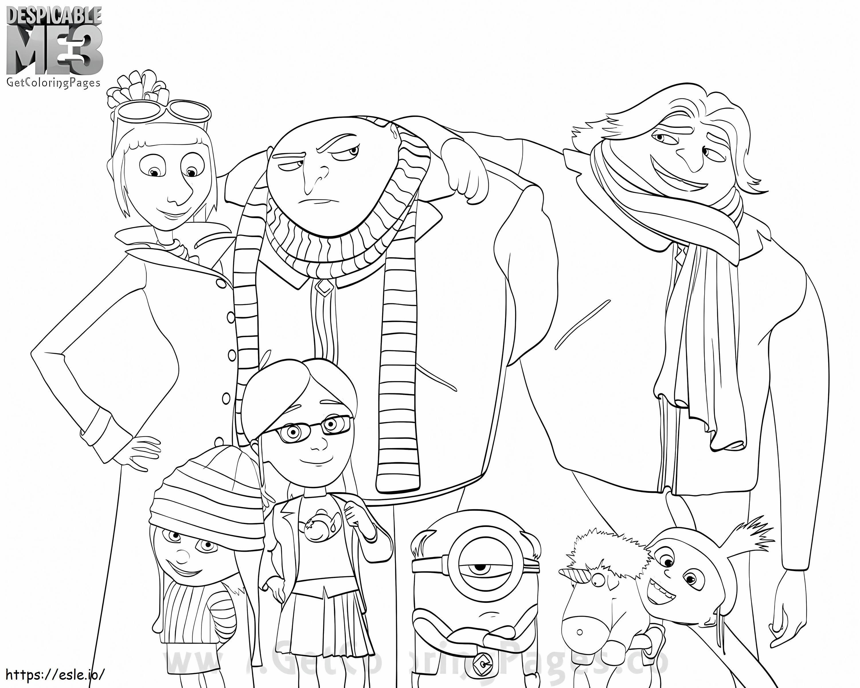 Despicable Me Characters 3 coloring page