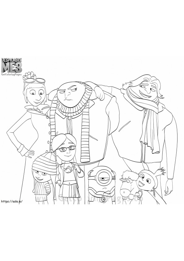 Despicable Me Characters 3 coloring page