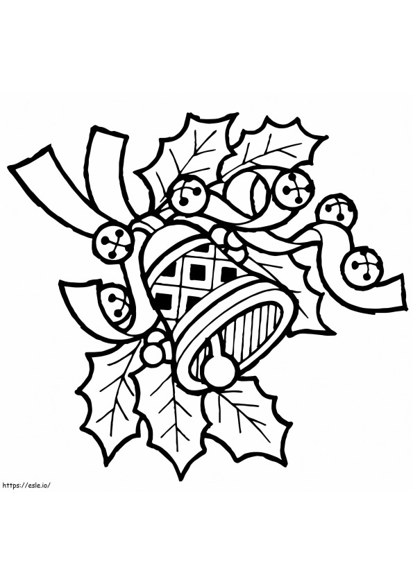 Cute Christmas Bell coloring page