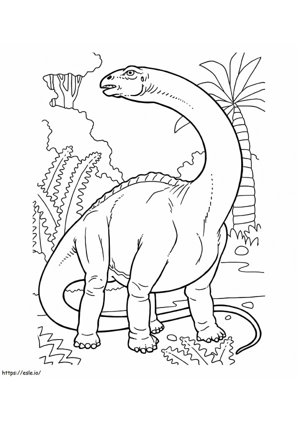 ジャングルのブロントサウルス ぬりえ - 塗り絵