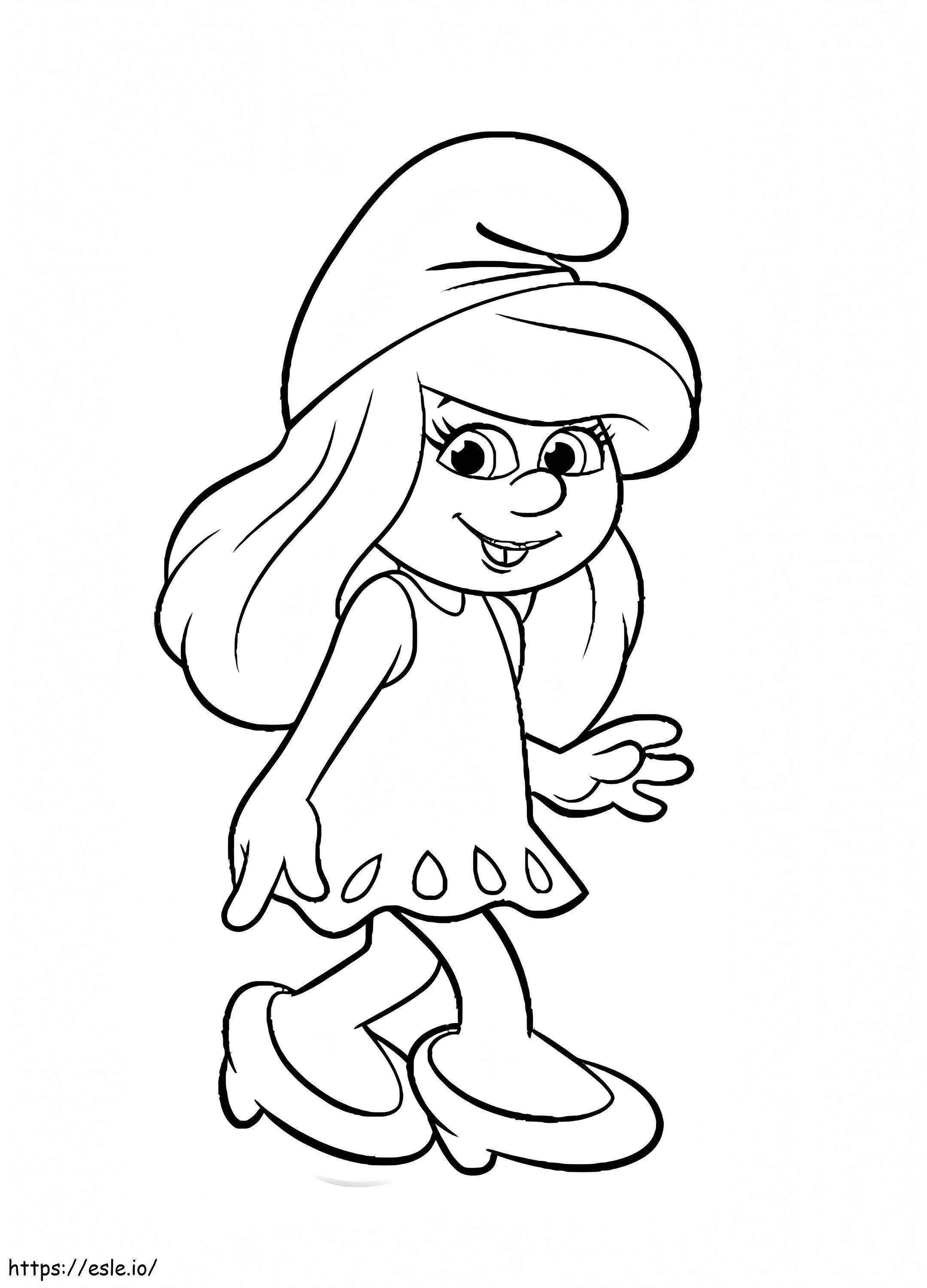 Smurfette Walking coloring page
