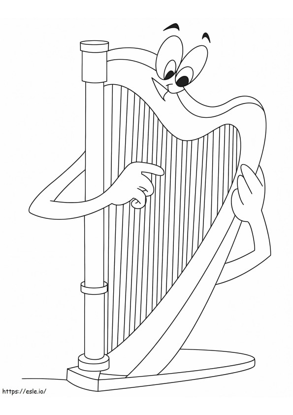 Cartoon-Harfe ausmalbilder