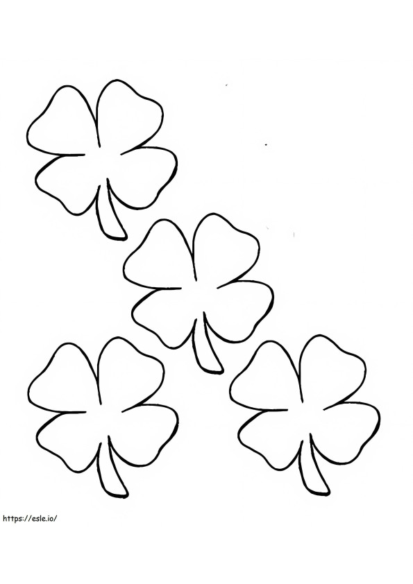 Coloriage Trèfle à quatre feuilles 6 à imprimer dessin