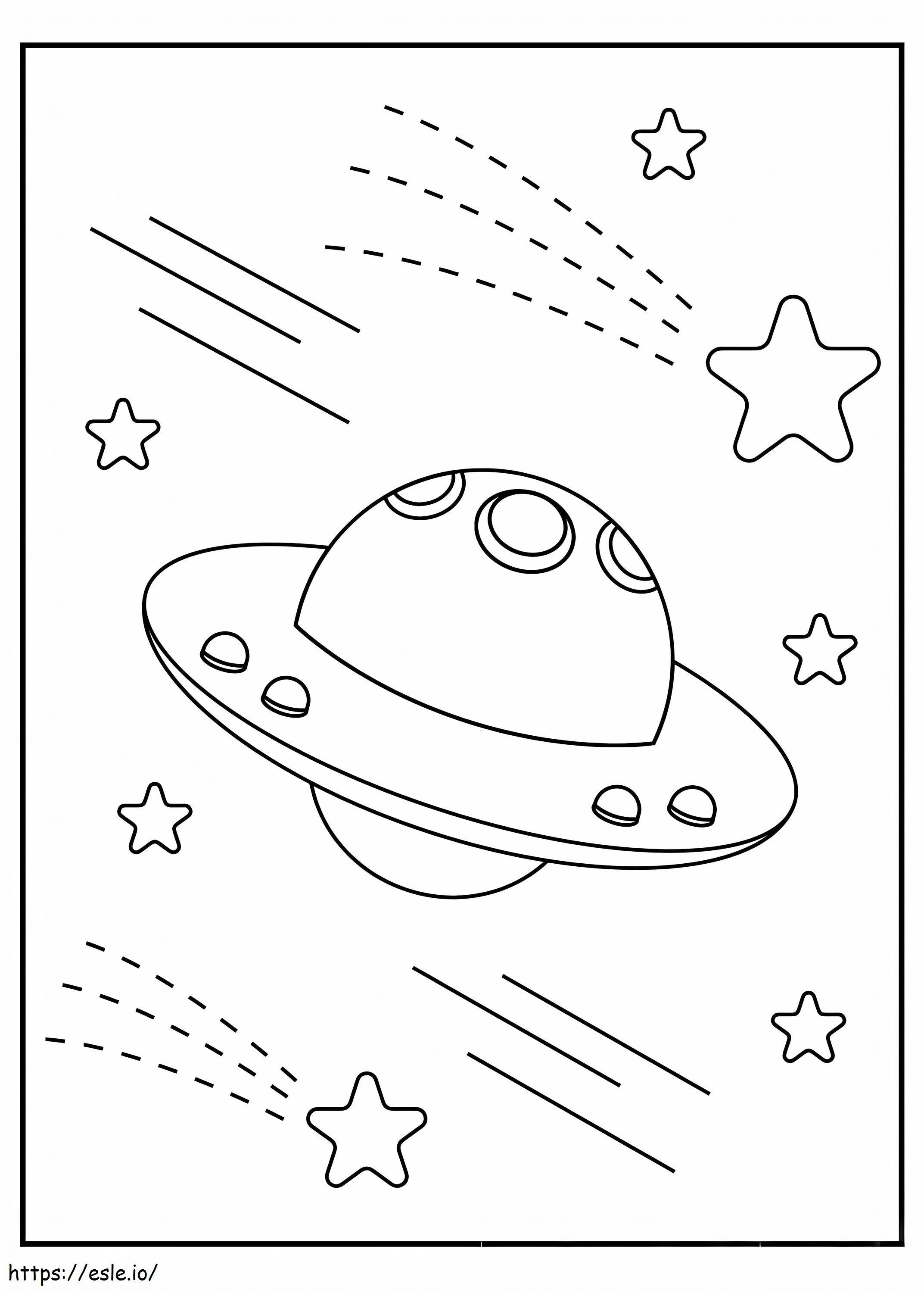 UFOと星 ぬりえ - 塗り絵