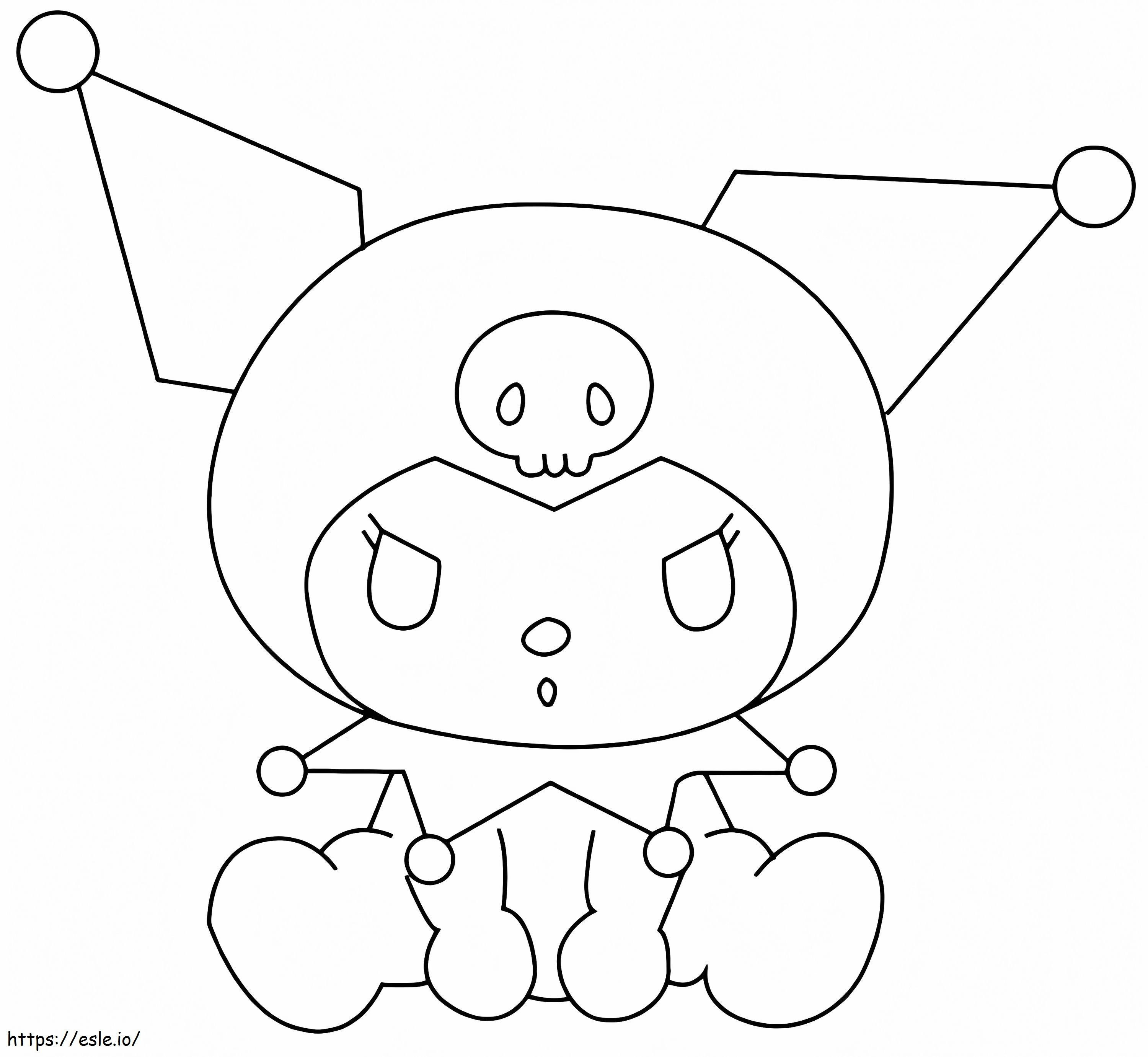 Kuromi Duduk Gambar Mewarnai