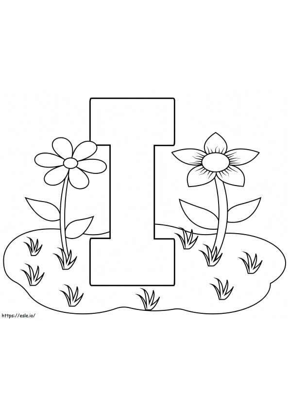 Letter And Flower coloring page