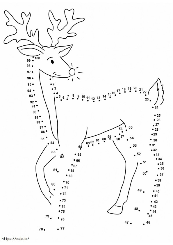 Coloriage Adorable renne point à point à imprimer dessin