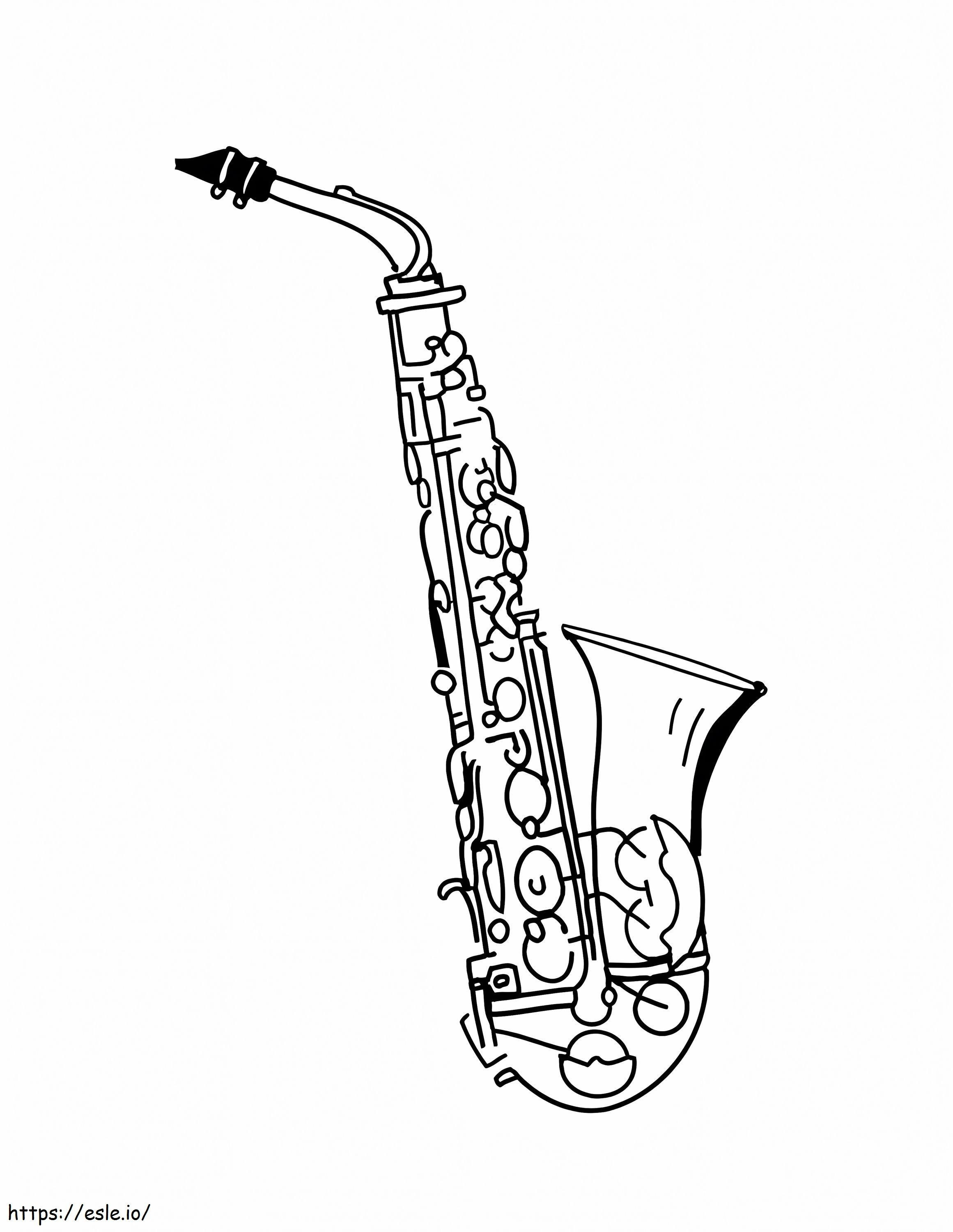 Coloriage Saxophone classique à imprimer dessin