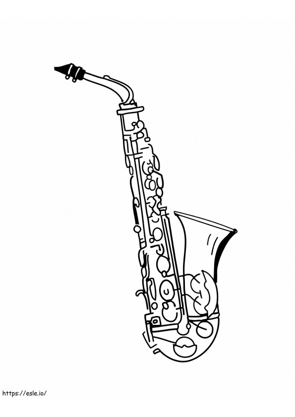Coloriage Saxophone classique à imprimer dessin