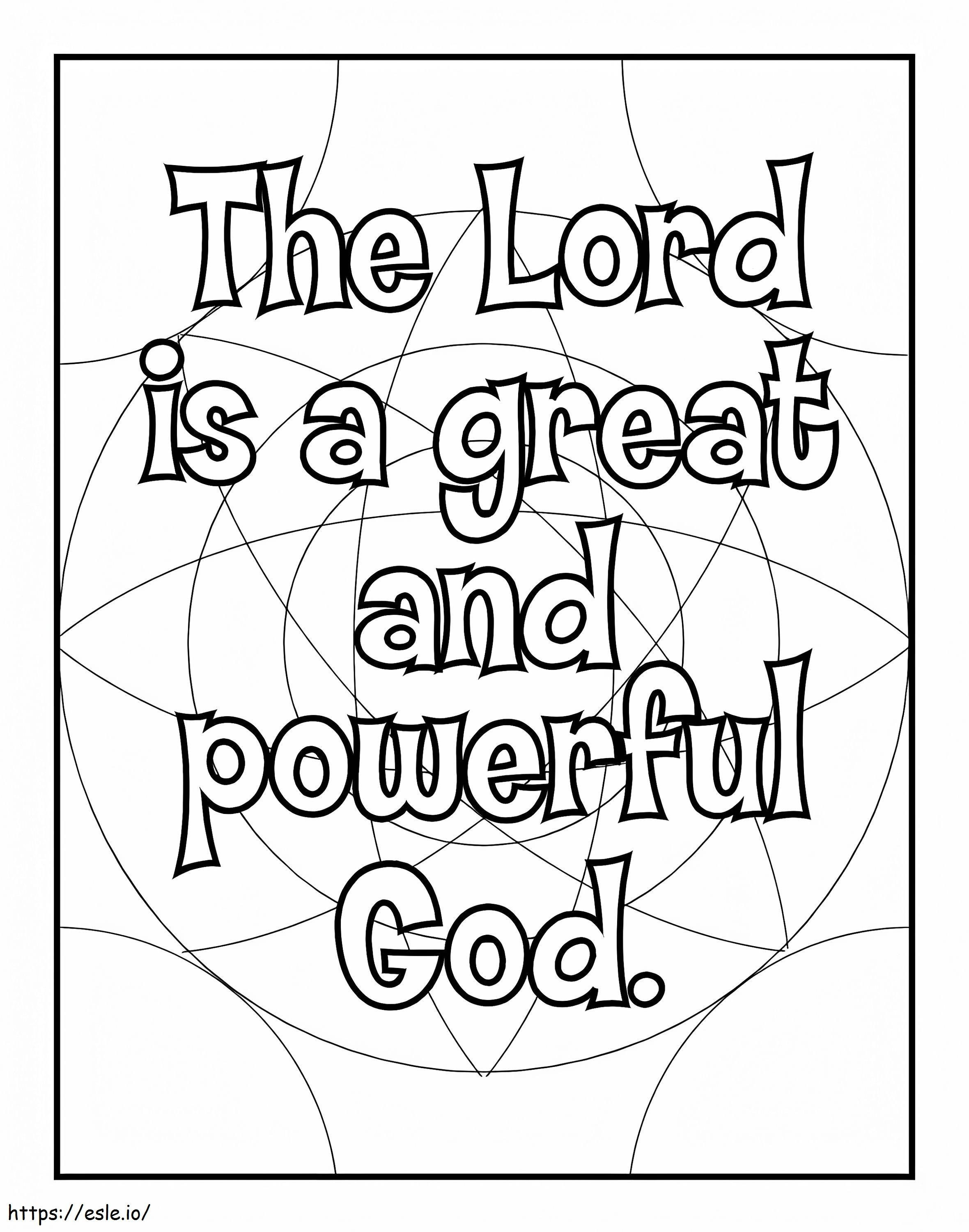 The Lord Is A Great And Powerful God coloring page