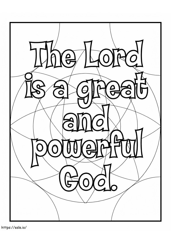 The Lord Is A Great And Powerful God coloring page