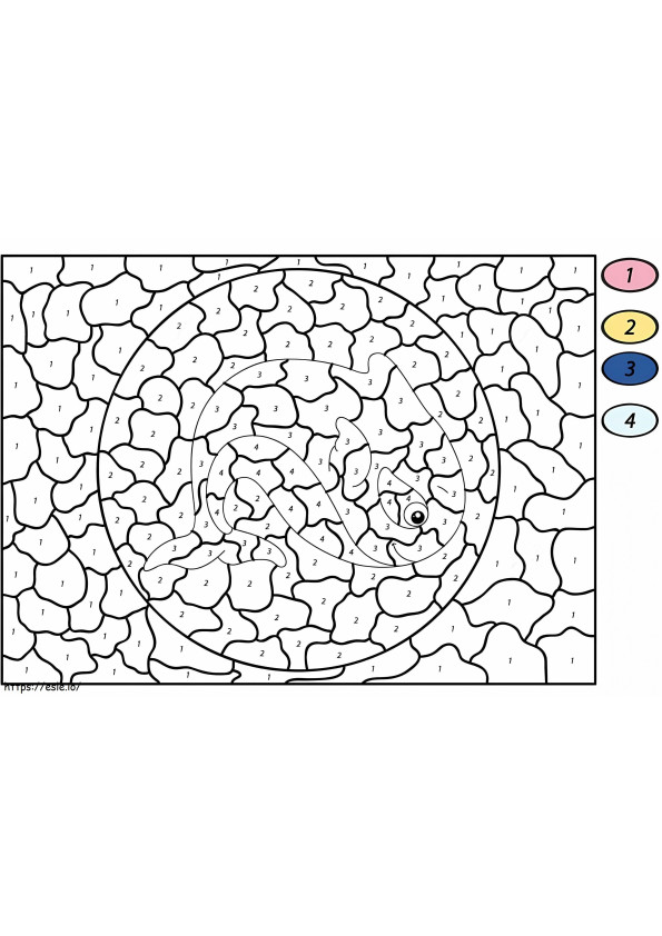 Coloriage Couleur des baleines par numéro à imprimer dessin
