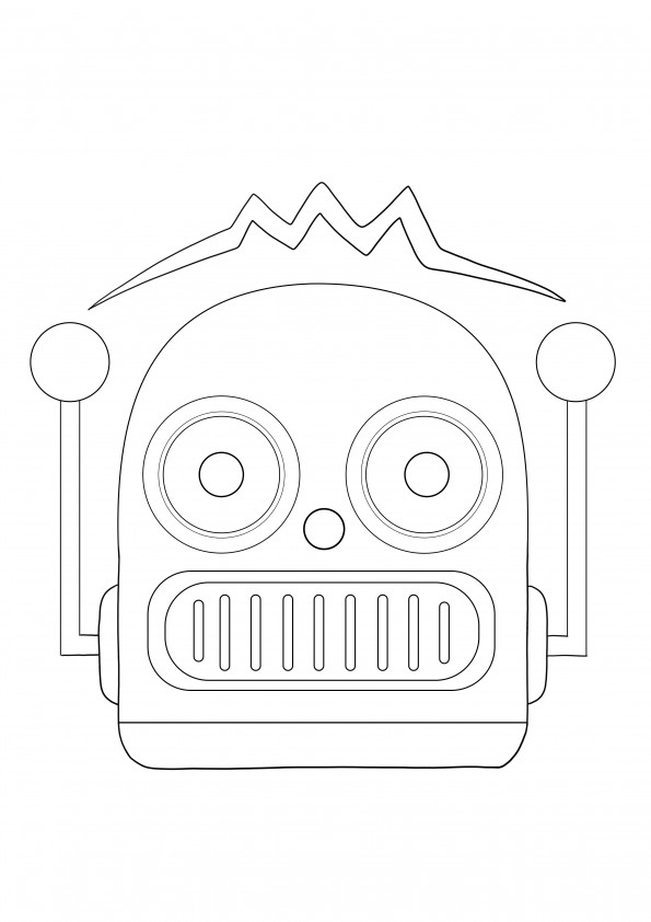 Robot's head free downloading and coloring page