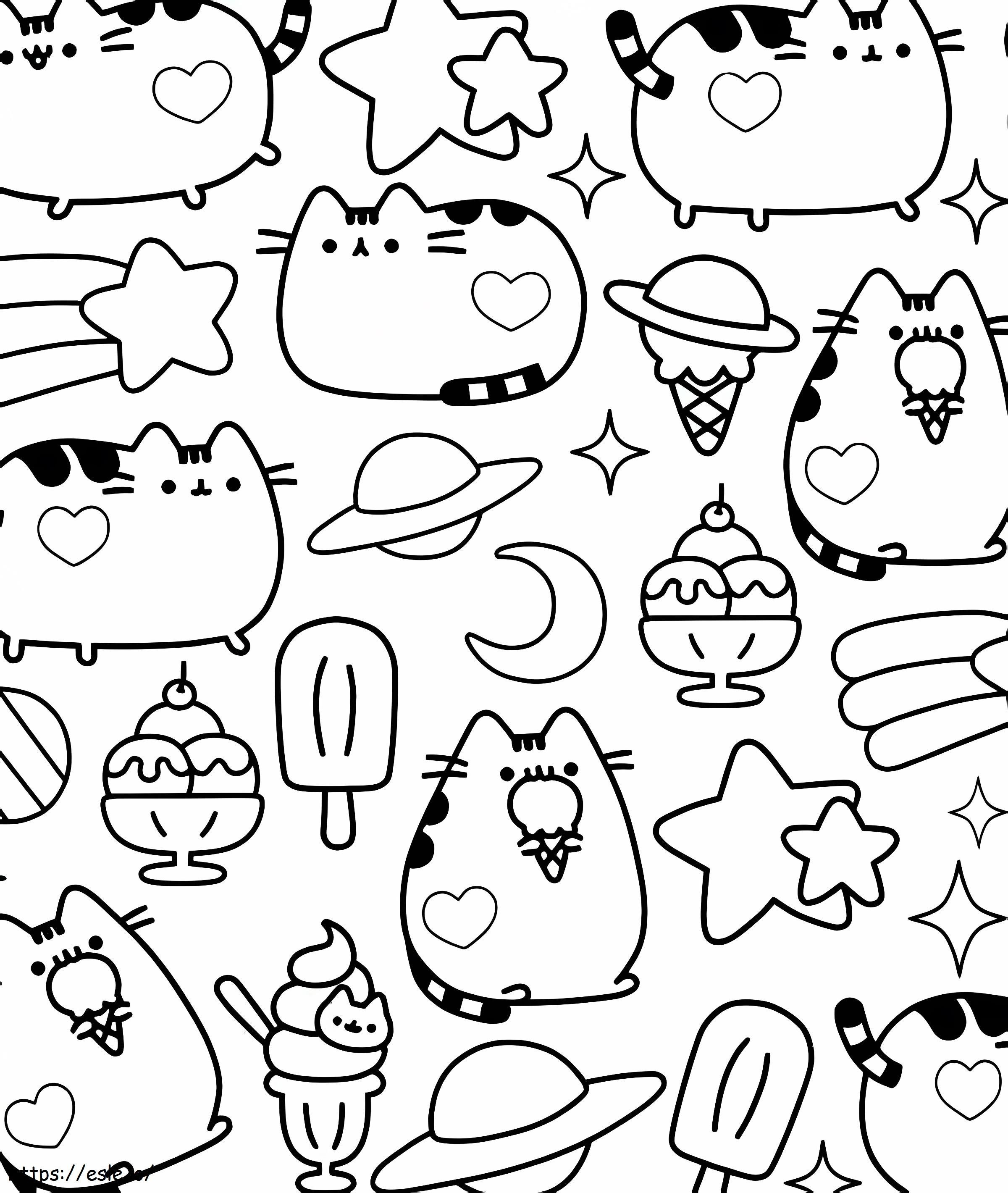 Funny Pusheen coloring page