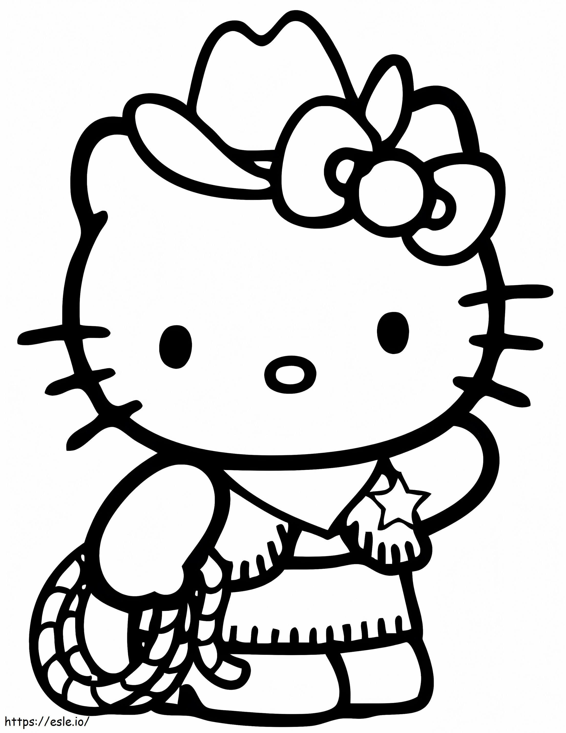 Halo Kitty Gadis Koboi Gambar Mewarnai