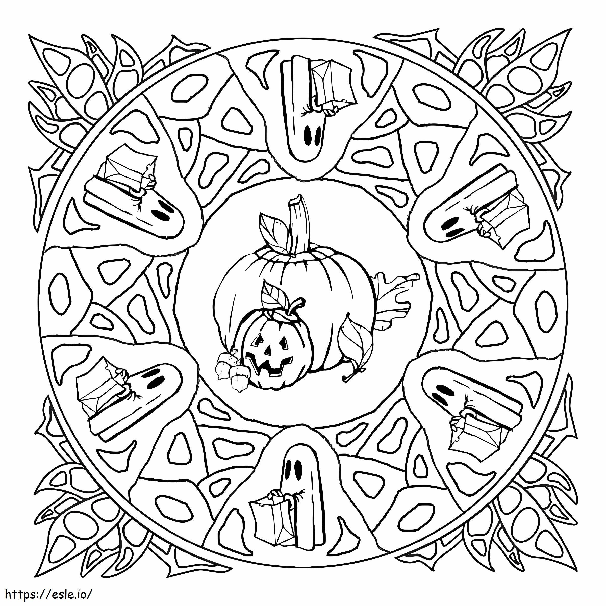 Mandala de Halloween 19 para colorir