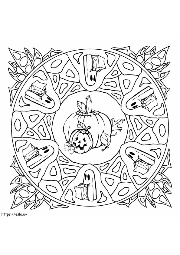 Coloriage Mandala d'Halloween 19 à imprimer dessin