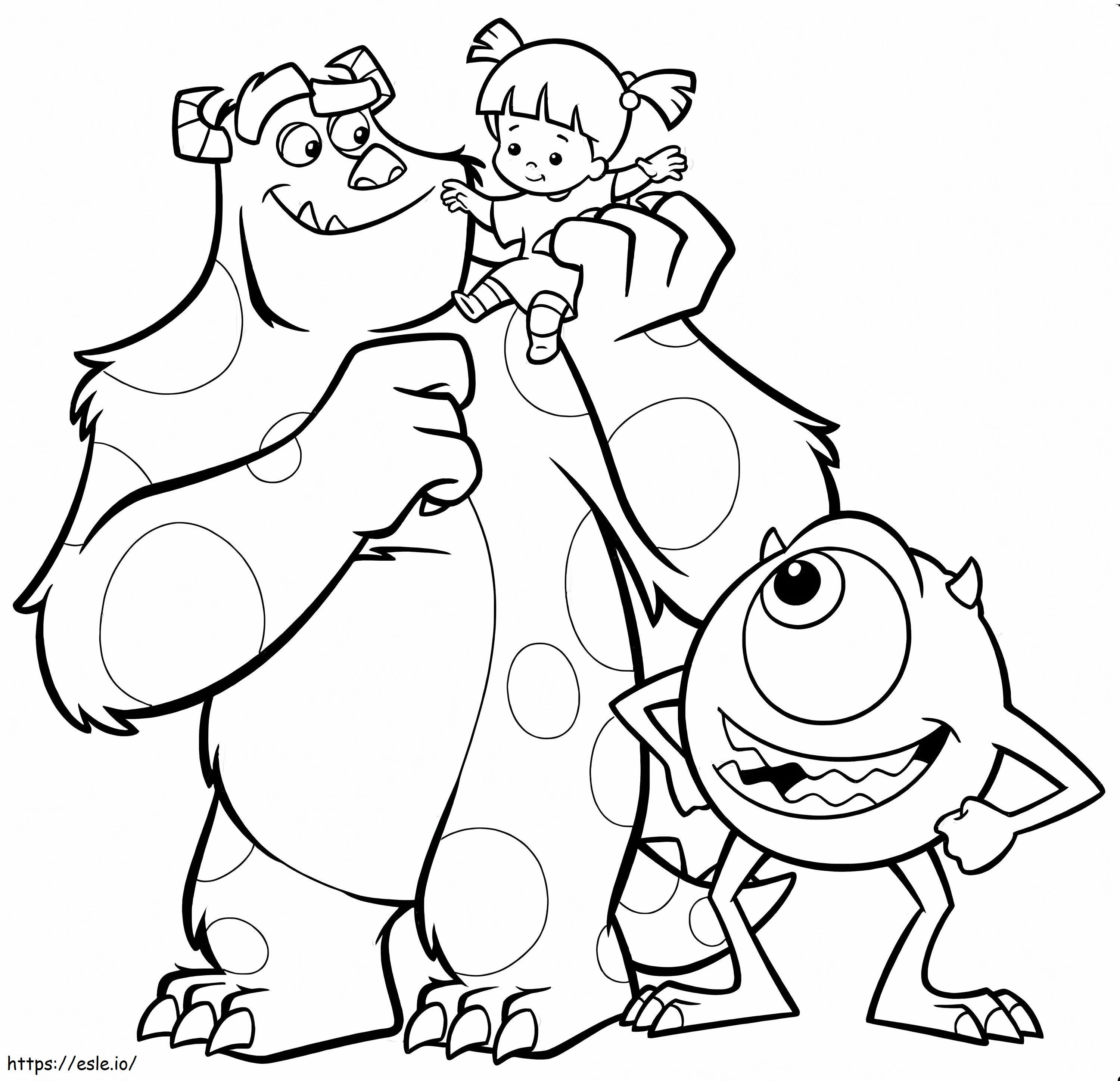 1531972179 Sulley Boo And Mike A4 coloring page