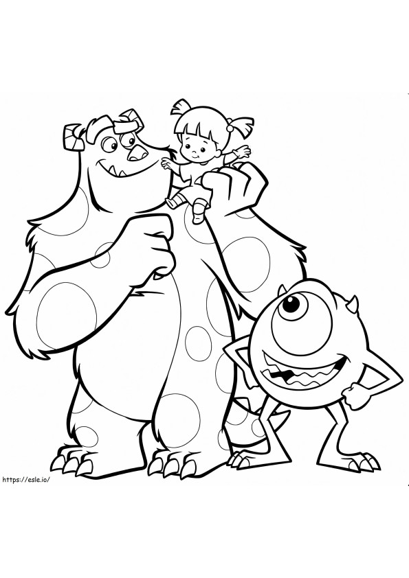 1531972179 Sulley Boo And Mike A4 coloring page