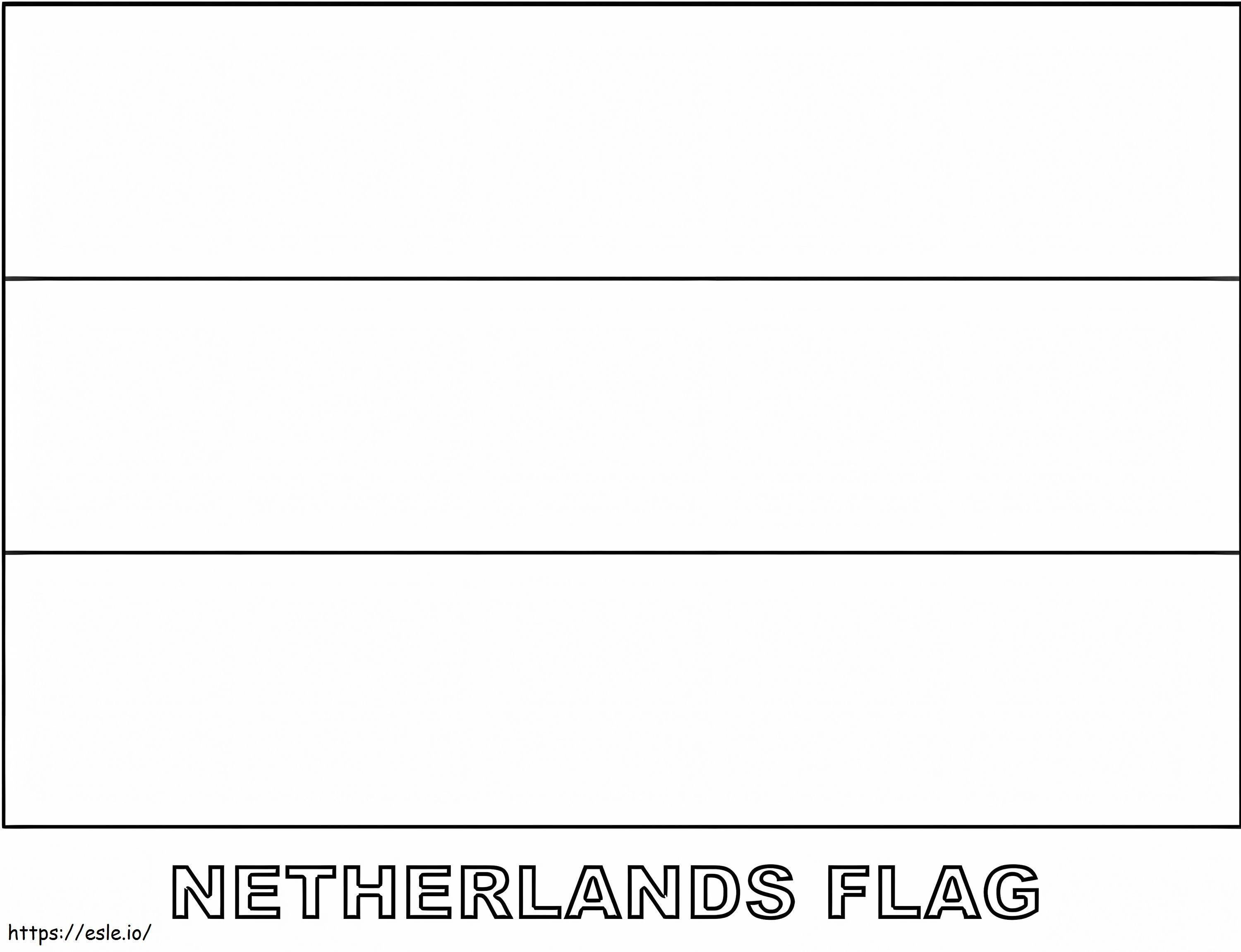 A bandeira da Holanda para colorir