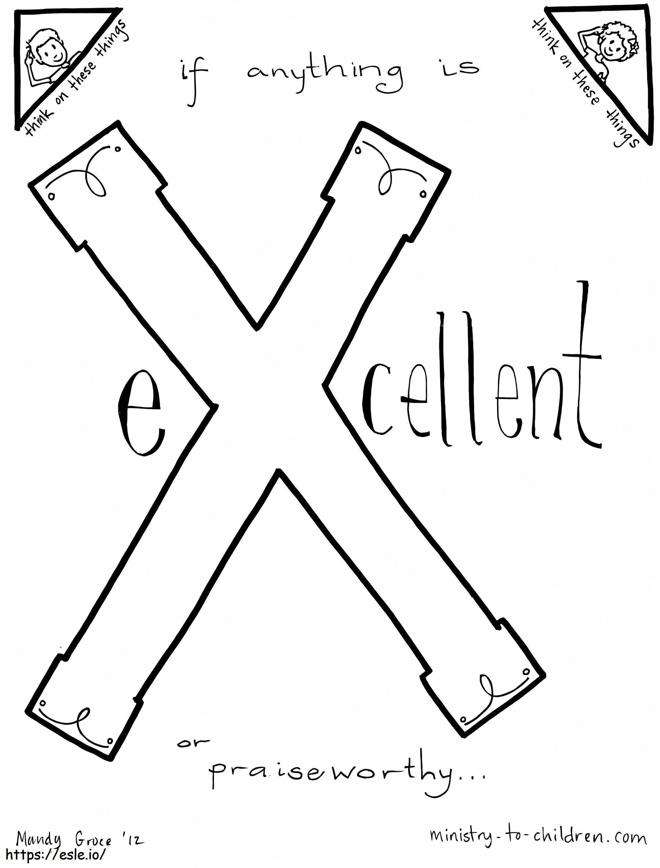 X Is For EXcellent coloring page