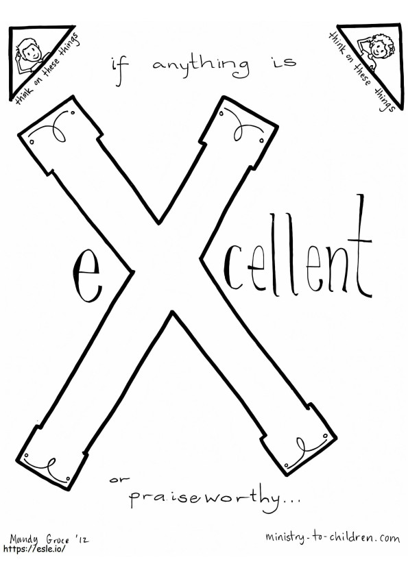 X Is For EXcellent coloring page