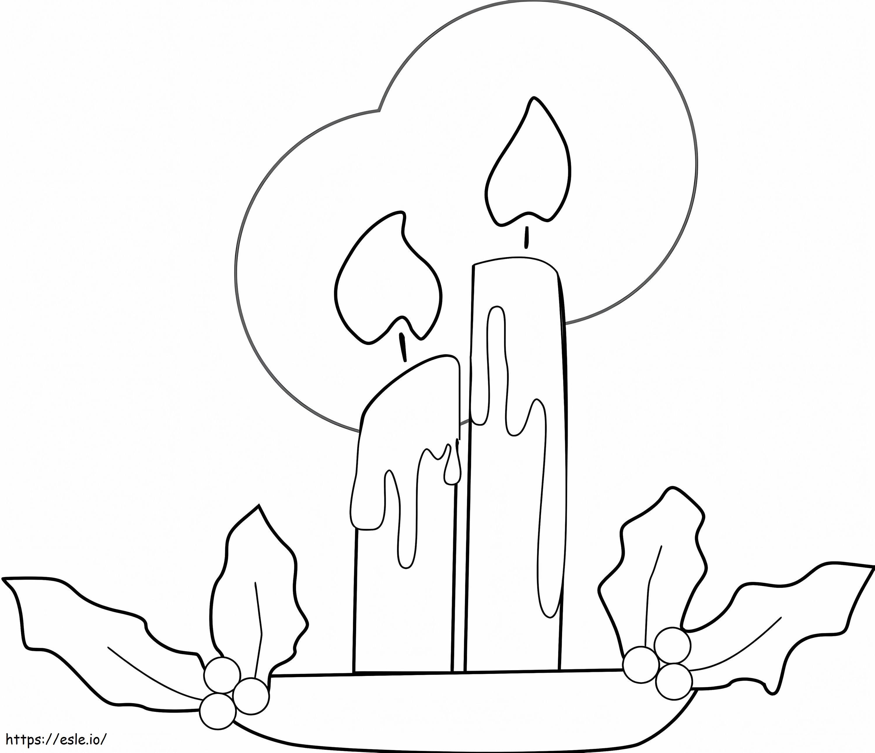 Christmas Candles To Print coloring page