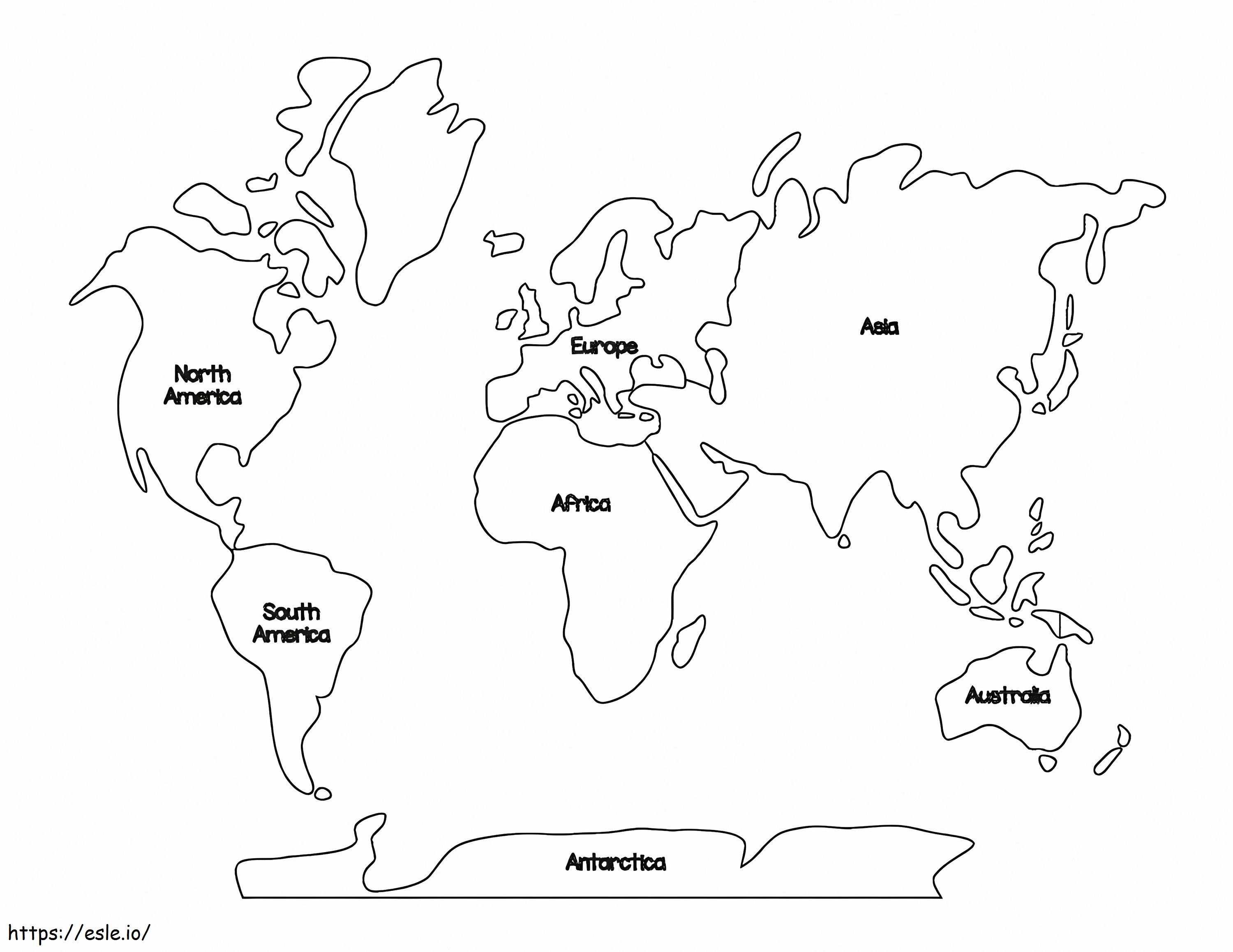 1582254012 Mapa Mundial Clipart Gratis Para Colorear Con Países Etiquetados Para Imprimir En Negro Y Nuevo para colorear