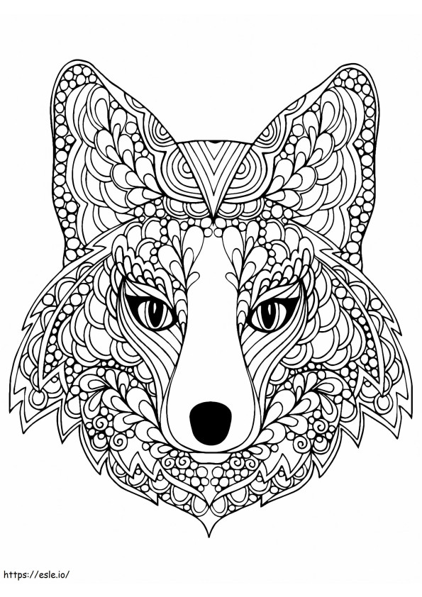 Coloriage Mandala tête de renard à imprimer dessin