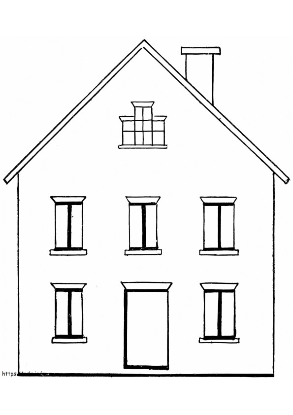 Een eenvoudig huis kleurplaat
