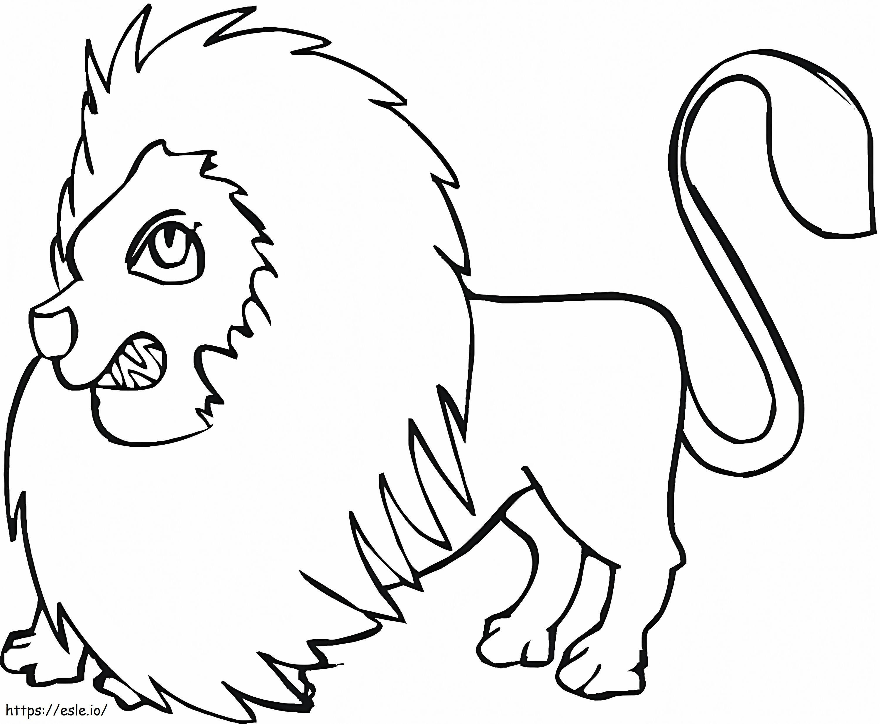 Vihainen leijona värityskuva