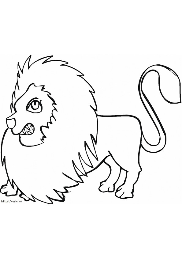 Leão irritado para colorir