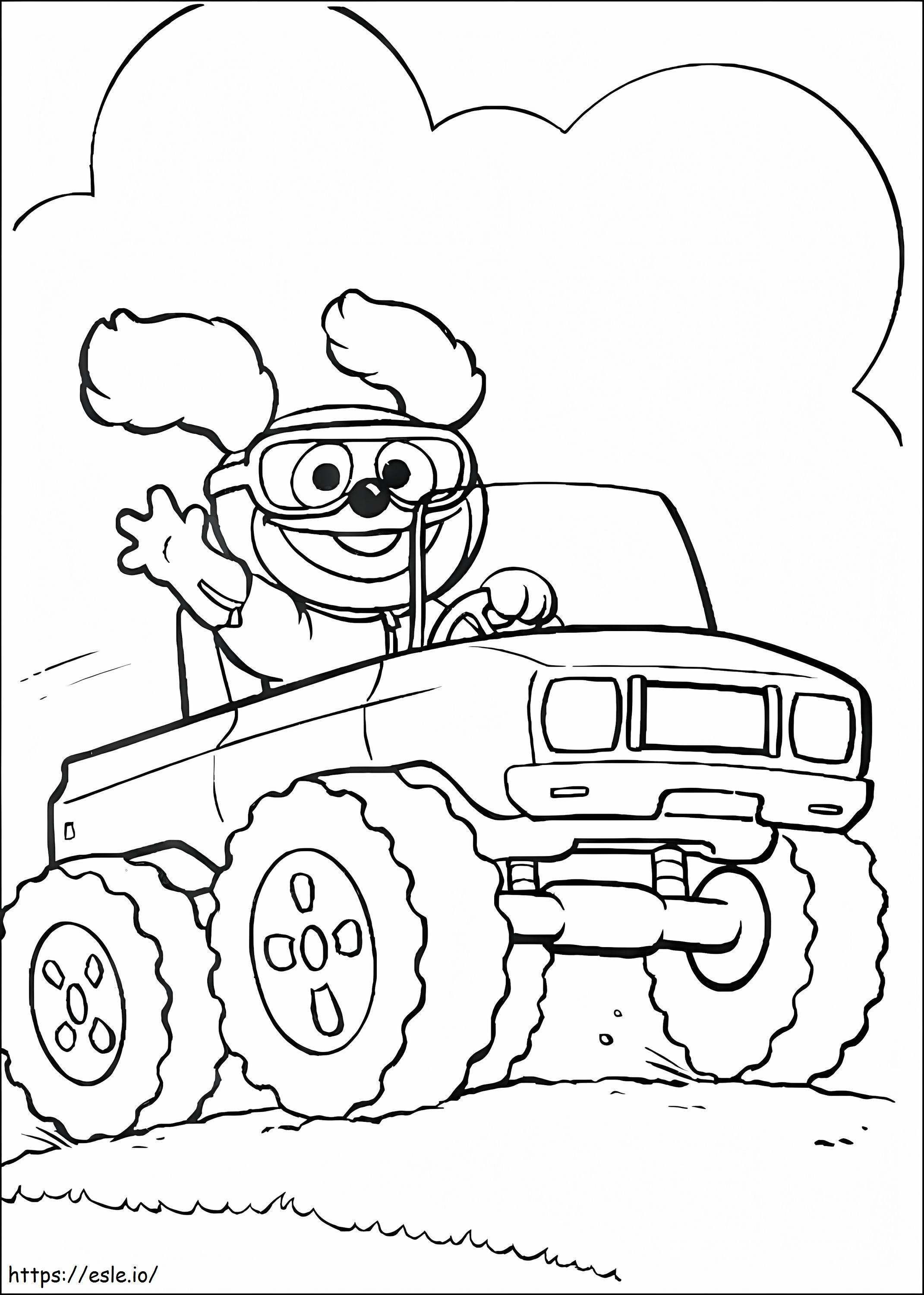 Baby Rowlf Drives A Car coloring page