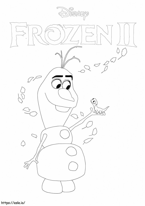 Pagina da colorare di Frozen 2 Olaf e Bruni da colorare
