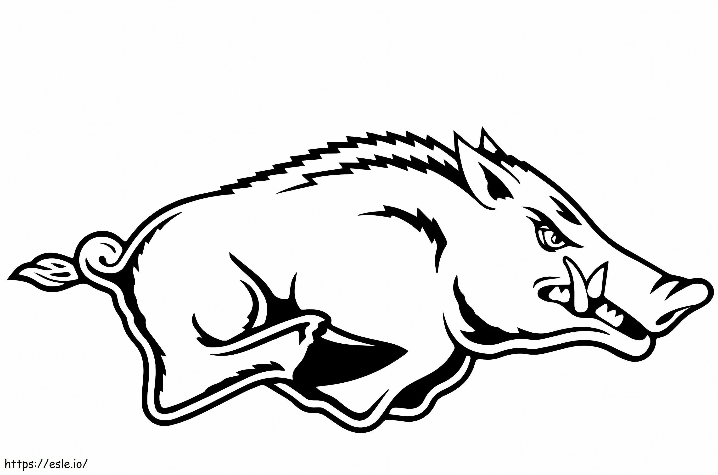 Fresh Wild Boar Running coloring page