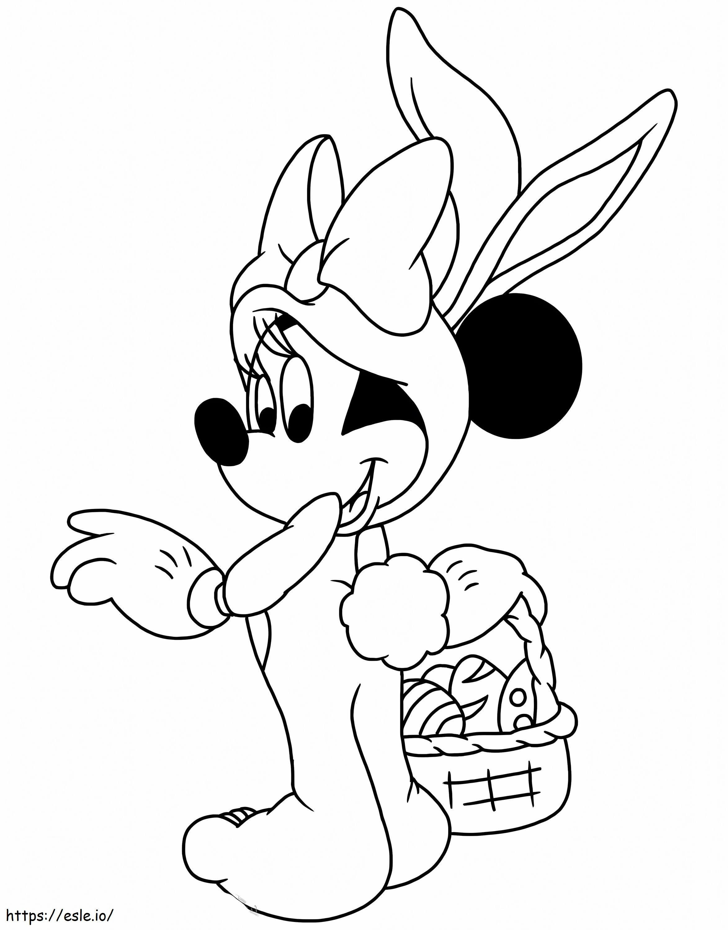Minnie Mouse de Paște de colorat