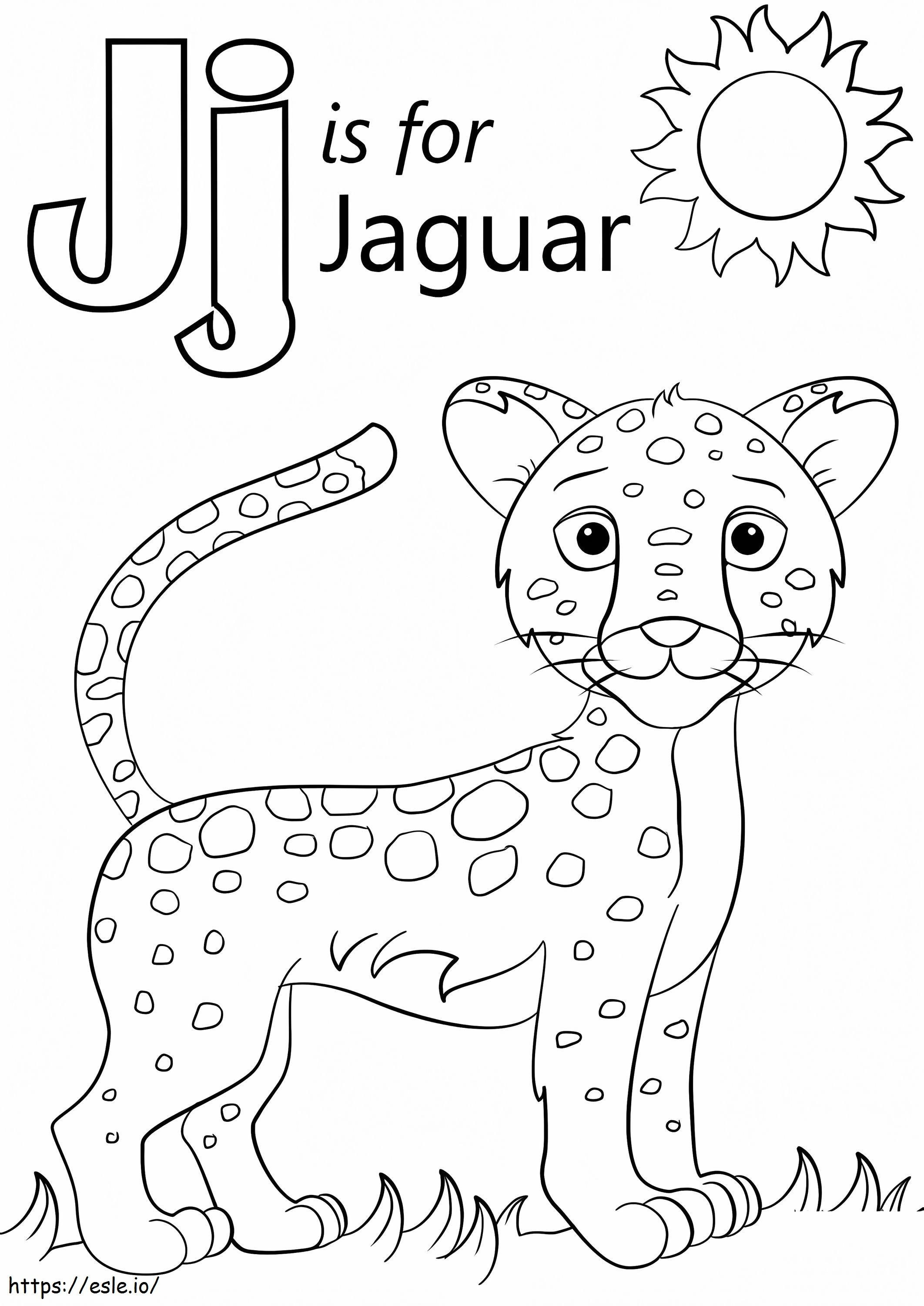 Jaguar Letter J coloring page
