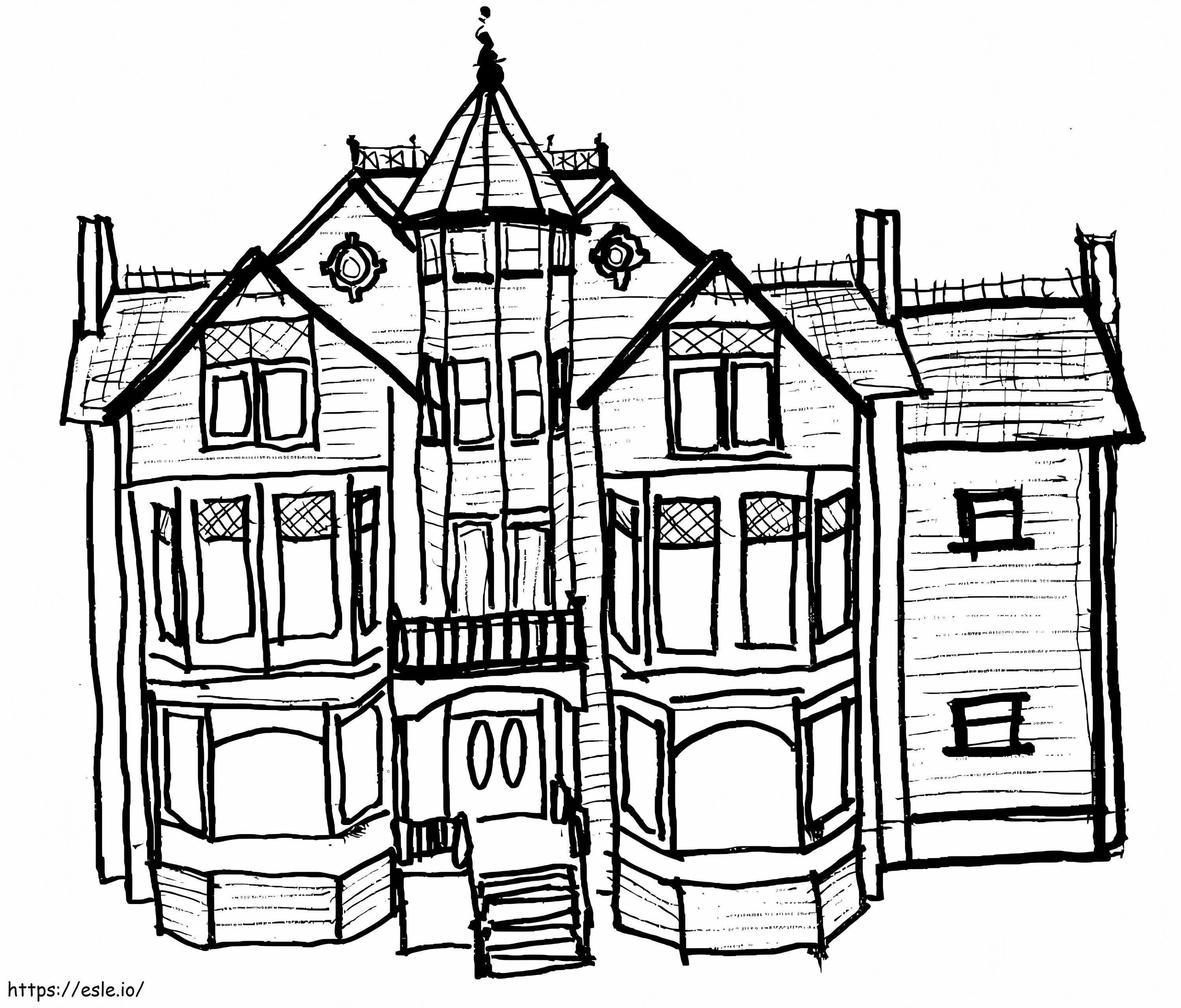 Old Mansion 1 coloring page
