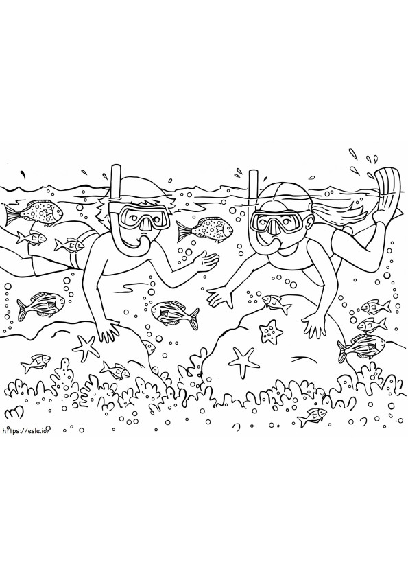 Two Divers coloring page